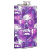 スカル柄デザインと紫サングラス フラスク (右)