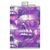 スカル柄デザインと紫サングラス フラスク (裏面)