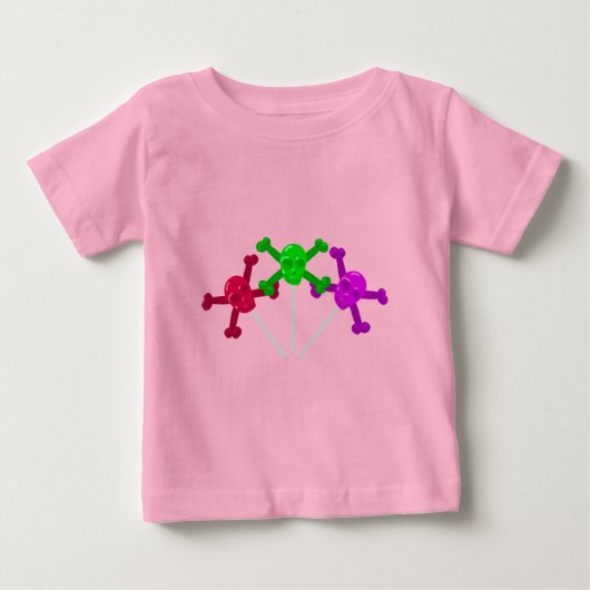 スカル棒つきキャンデー ベビーTシャツ (正面)