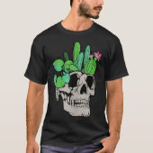 スカル植物かわいいガーデンドールプランターズおもしろいガーデン Tシャツ (正面)