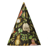 スカル植物きのこ花抽象芸術ハロウィーン パーティーハット (裏面)