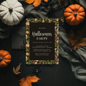 スカル植物きのこ花抽象芸術ハロウィーン 招待状