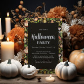 スカル植物きのこ花抽象芸術ハロウィーン 招待状