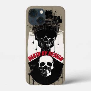スカル死によるデザイン白黒赤滴下 iPhone 13 MINIケース