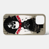 スカル死によるデザイン白黒赤滴下 Case-Mate iPhoneケース (裏面 (横))