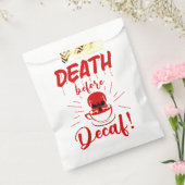 スカル死の前にデカフ骨格のコーヒーレッド フェイバーバッグ (封をした状態)