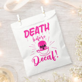 スカル死の前のデカフ骨格のコーヒーピンク フェイバーバッグ (クリップ留めされた状態)