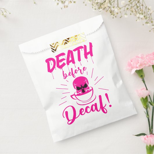 スカル死の前のデカフ骨格のコーヒーピンク フェイバーバッグ (封をした状態)