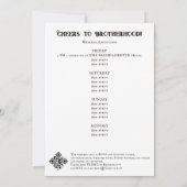 スカル死の独身者トランプのポーカーバチュラーパーティ 招待状 (裏面)