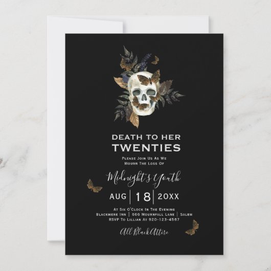 スカル死を20歳の誕生日 招待状 (正面)