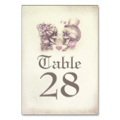スカル死んだテーブル結婚番号のカップル日 テーブルナンバー (裏面)