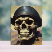 スカル油彩スタイル絵を描イラストレーション アクリルサイン (ニュートラル)