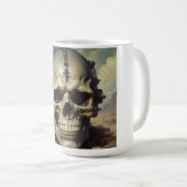 スカル油彩スタイル絵を描イラストレーション コーヒーマグカップ (正面右)