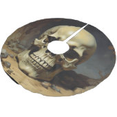 スカル油彩スタイル絵を描イラストレーション ブラッシュドポリエステルツリースカート (アングル)