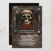 スカル海賊木材 招待状 (正面/裏面)