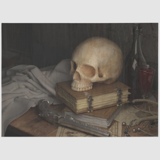 スカル海賊本14デコページティッシュペーパー 薄葉紙 (正面)