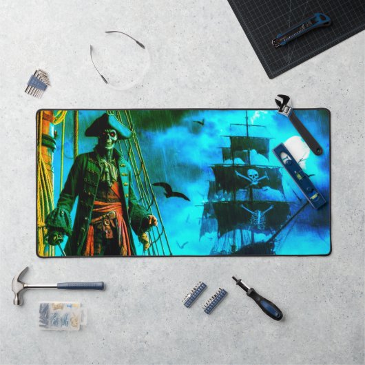 スカル海賊 デスクマット (ワークステーション)