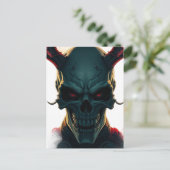 スカル漫画スタイルイラストレーションファンタジーアート シーズンポストカード (スタンド正面)