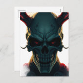 スカル漫画スタイルイラストレーションファンタジーアート シーズンポストカード (正面/裏面)