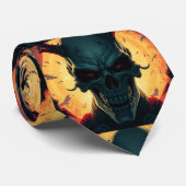 スカル漫画スタイルイラストレーションファンタジーアート ネクタイ (ロール)