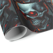 スカル漫画スタイルイラストレーションファンタジーアート ラッピングペーパー (ロールコーナー)
