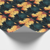 スカル漫画スタイルイラストレーションファンタジーアート ラッピングペーパー (角)