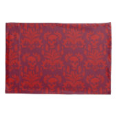 スカル炎ダマスクの赤のムーディーズ 枕カバー (裏面-左)