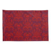 スカル炎ダマスクの赤のムーディーズ 枕カバー (裏面-右)