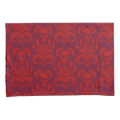 スカル炎ダマスクの赤のムーディーズ 枕カバー (正面右)