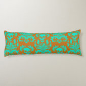 スカル炎ダマスク毒性の緑でオレンジに ボディピロー (裏面)