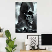 スカル状の島 | AIアートポスター ポスター (ホームオフィス)