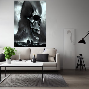 スカル状の島   AIアートポスター ポスター