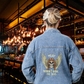 スカル生まれパイロット、空に乗るクール航空 デニムジャケット