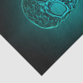 スカル白熱［赤熱］光を放つゴシックティール（緑がかった色）グリーンホリクールック 薄葉紙 (詳細)