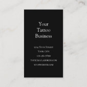 スカル白熱［赤熱］光を放つゴシック様式の白黒タトゥー店 名刺 (裏面)