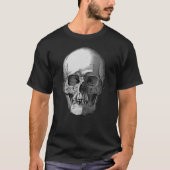 スカル白黒アート Tシャツ (正面)