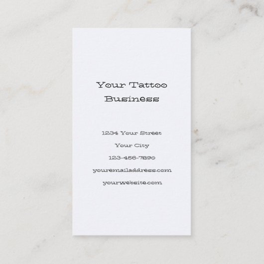 スカル白黒ゴシックヴィンテージタトゥーアーティスト 名刺 (裏面)