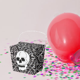 スカル白黒ダマスクスクロール フェイバーボックス