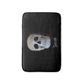 スカル白黒トレンディーゴシックアートデザイン バスマット (正面縦)