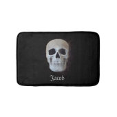 スカル白黒トレンディーゴシックアートデザイン バスマット (正面)