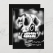 スカル白黒ハローウィンパーティ招待状 招待状 (正面/裏面)