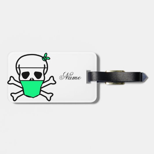 スカル着用マスクThunder_Cove ラゲッジタグ (裏面横)