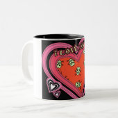 スカル私愛ハートデザインマグ ツートーンマグカップ (正面左)