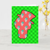 スカル空白のグリーティングカード カード (黄色い花)