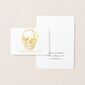 スカル結婚の感謝状またはプレースメントカード 箔カード (ディスプレー)