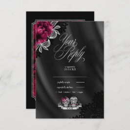 スカル結婚ズBurgundy ID866 出欠カード