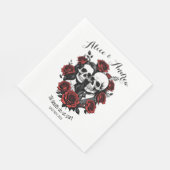 スカル結婚ソプルバラ スタンダードランチョンナプキン (角)