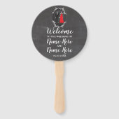 スカル結婚式 プログラムスケルトンチョークレッド ハンドファン (正面)