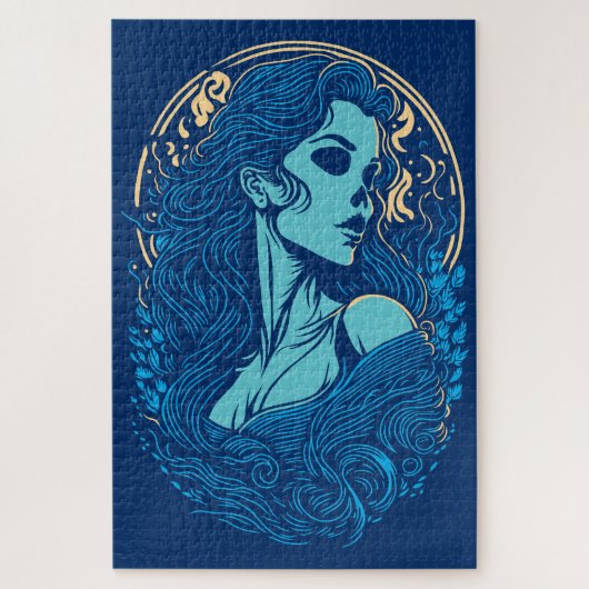 スカル美しいゴシックポートレート ジグソーパズル (縦)