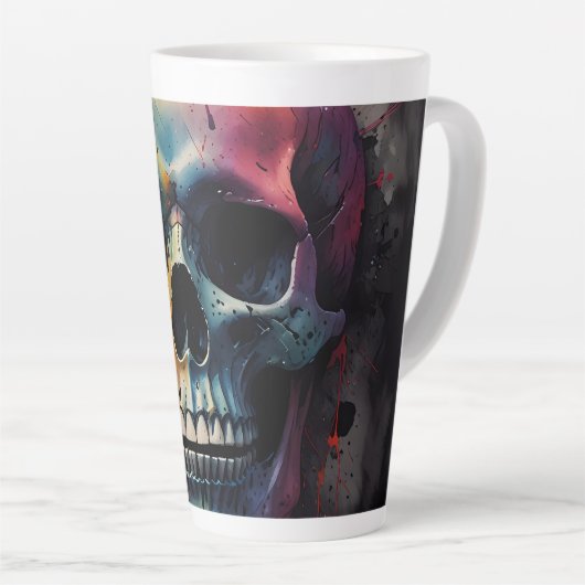 スカル色頭 カフェラテマグ (右アングル)